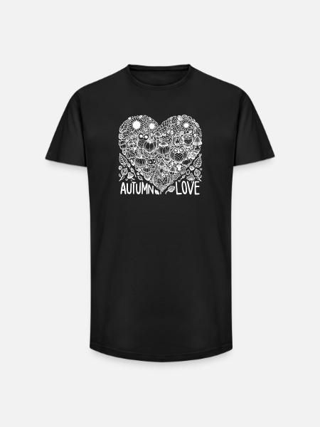 Autumn love - Long Fit Männer T-Shirt - Schwarz