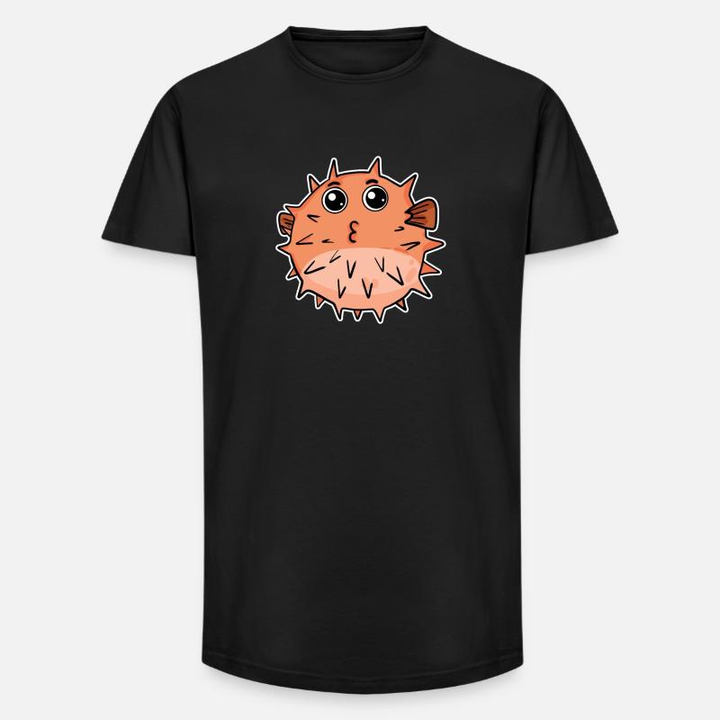Pufferfish fish - Long Fit Men's T-Shirt - black