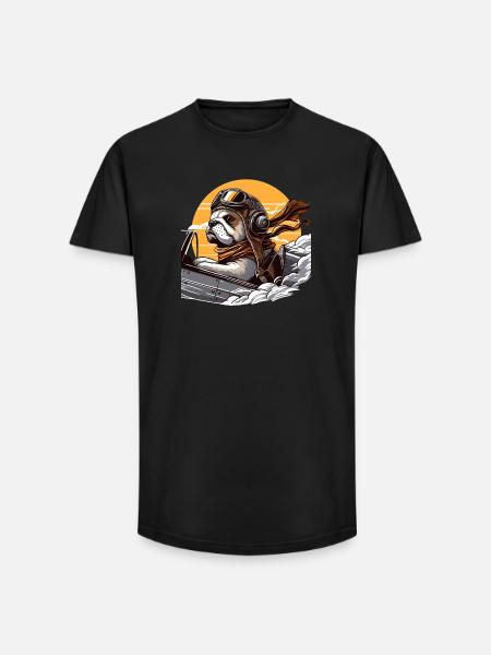 Bulldog Pilot - Long Fit Men's T-Shirt - black