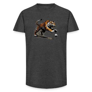 Tigres de floorball - T-shirt coupe longue homme - charbon - Devant - AI Model Male 185 light (185cm)