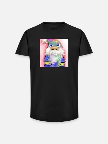 Bunter Weihnachtsmann mit Farbverlauf - Long Fit Männer T-Shirt - Schwarz