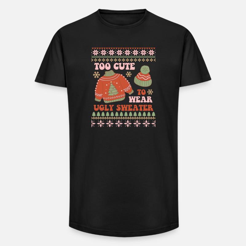 Hässlicher Weihnachtspullover - Long Fit Männer T-Shirt - Schwarz