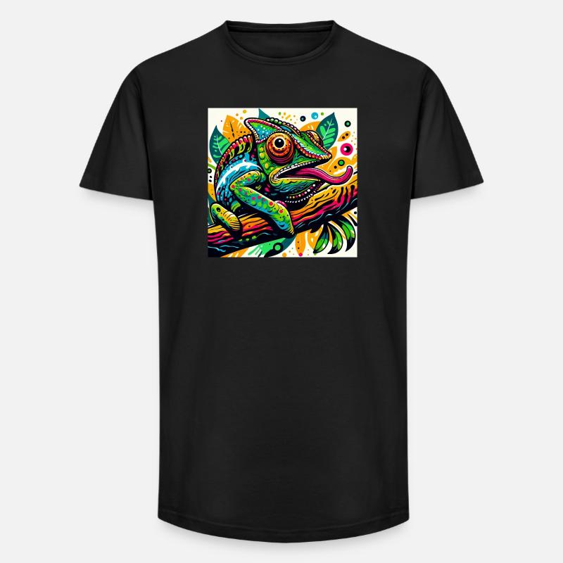 Chamäleon - Long Fit Männer T-Shirt - Schwarz