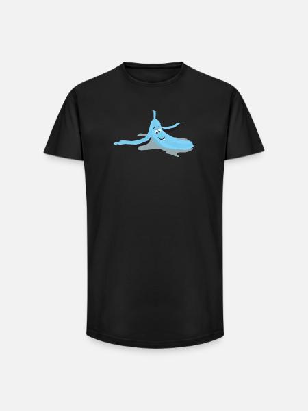 Oeil glissé banane - T-shirt coupe longue homme - noir