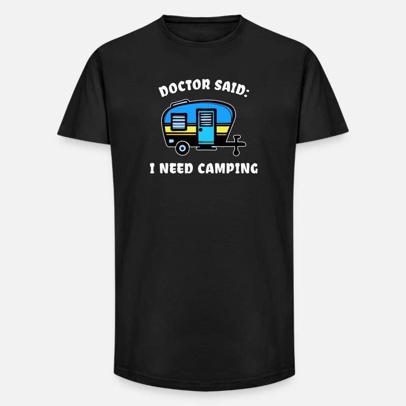 Urlaub Statement Wohnwagen Camping Wanderer - Long Fit Männer T-Shirt - Schwarz