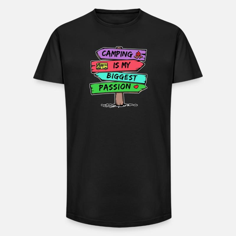 Camping Statement Wohnmobil Herz Camper Relaxen - Long Fit Männer T-Shirt - Schwarz
