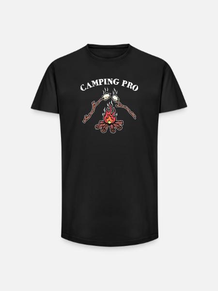 Camping Statement Campsite Campfire Camping - Long Fit Men's T-Shirt - black