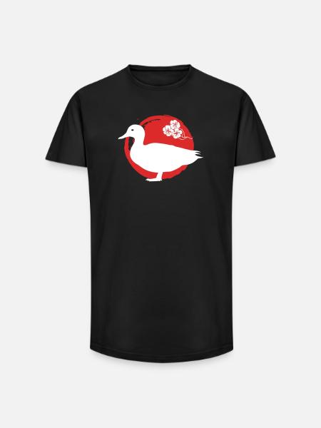 Duck Silhouette Japanese - Long Fit Men's T-Shirt - black