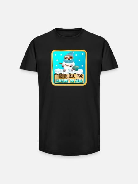 SCHNEE SCHAUFELN - DANKE FAULTIER - Long Fit Männer T-Shirt - Schwarz