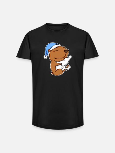 Capybara Capybara Tired Pillow Relax - Long Fit Men's T-Shirt - black