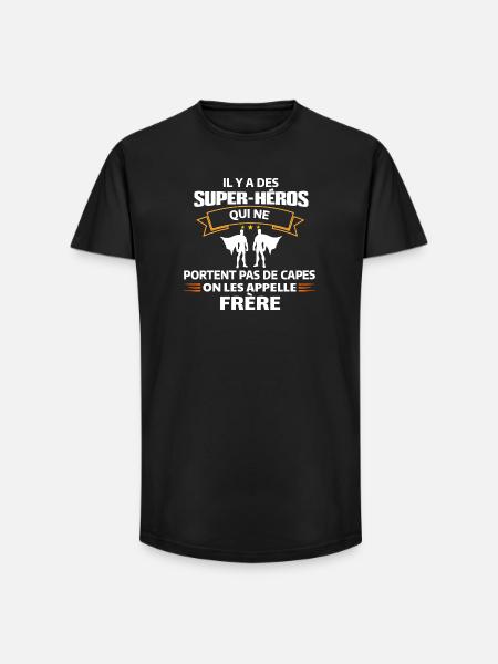 Super-Héros Frère Sans Cape - T-shirt coupe longue homme - noir