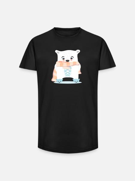 WINTER ANIMALS POLAR BEARS - Long Fit Men's T-Shirt - black