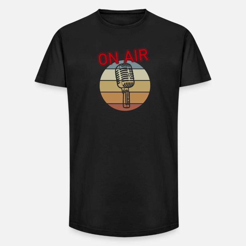 Microphone on air - Long Fit Männer T-Shirt - Schwarz