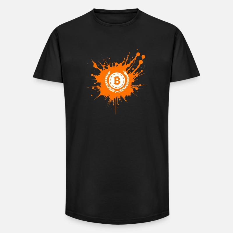 Bitcoin Crypto Cryptocurrency Splash - Long Fit Männer T-Shirt - Schwarz