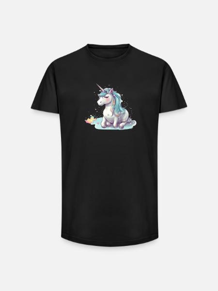 Reclining Unicorn - Long Fit Men's T-Shirt - black