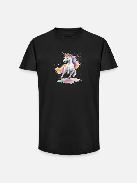 tanzendes Einhorn - Long Fit Männer T-Shirt - Schwarz