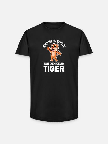 Tier Tiger - Long Fit Männer T-Shirt - Schwarz
