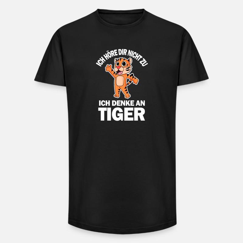 Tier Tiger - Long Fit Männer T-Shirt - Schwarz