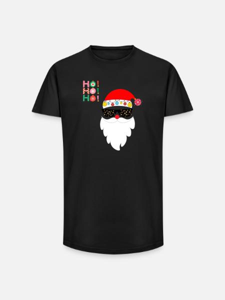 HO HO HO - Long Fit Männer T-Shirt - Schwarz