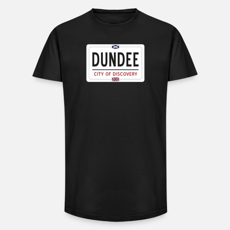 Dundee Ortsschild - Long Fit Männer T-Shirt - Schwarz