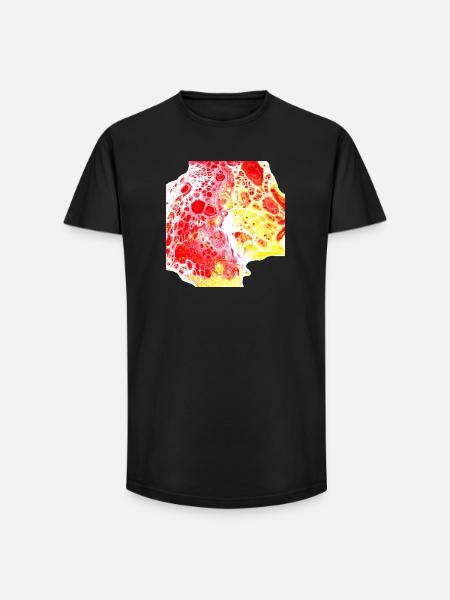 Acryl - Long Fit Männer T-Shirt - Schwarz