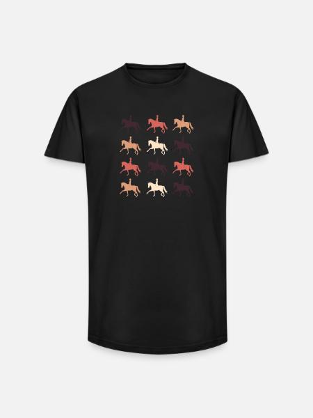 Cheval de dressage - T-shirt coupe longue homme - noir