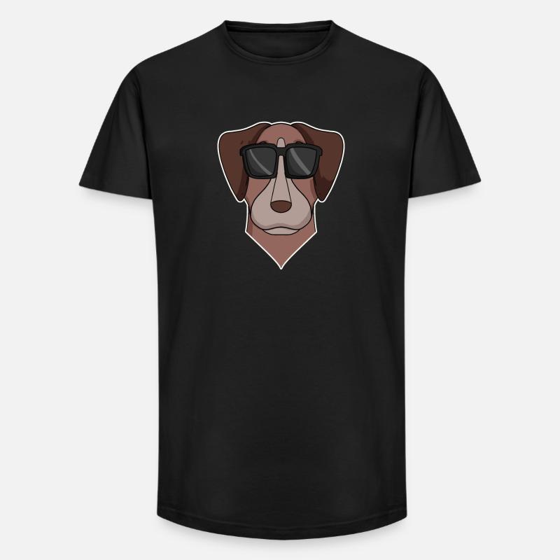 Pointer Hund mit Brille - cooler Hund - Long Fit Männer T-Shirt - Schwarz