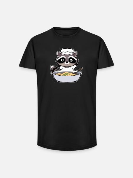 Cuisinier de raton laveur - T-shirt coupe longue homme - noir