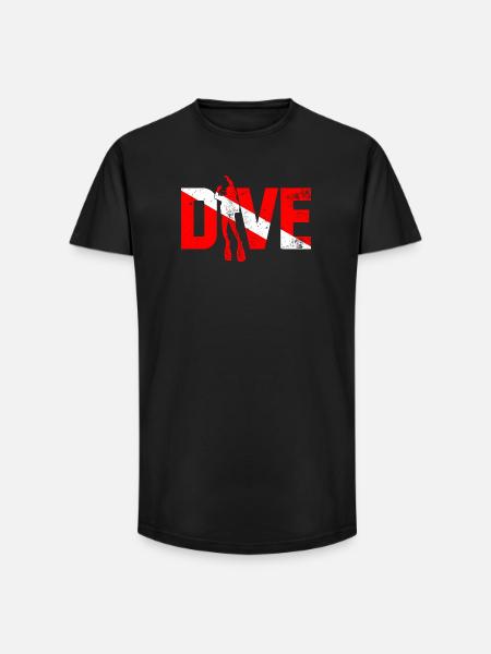 Tauchheld mit roten Streifen - Long Fit Männer T-Shirt - Schwarz