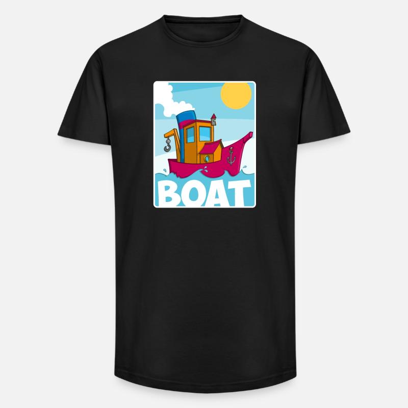 Buntes Bild eines lustigen Schleppers - Long Fit Männer T-Shirt - Schwarz