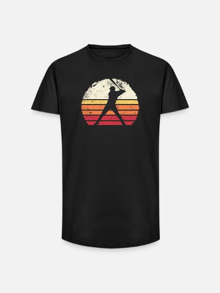 Baseball Sunset Silhouette - Long Fit Men's T-Shirt - black