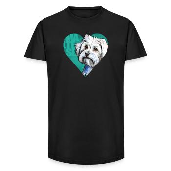 Ritratto maltese - T-shirt uomo a vestibilità lunga - nero - Fronte - AI Model Male 185 light (185cm)