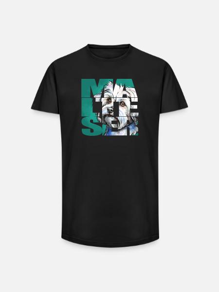 Malteser Portrait - Long Fit Männer T-Shirt - Schwarz