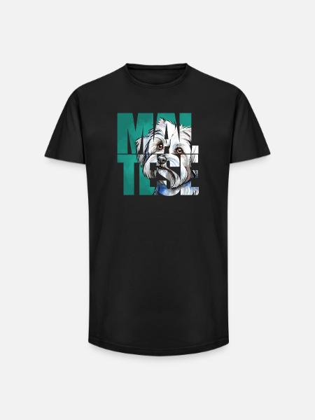 Maltese Portrait - Long Fit Men's T-Shirt - black