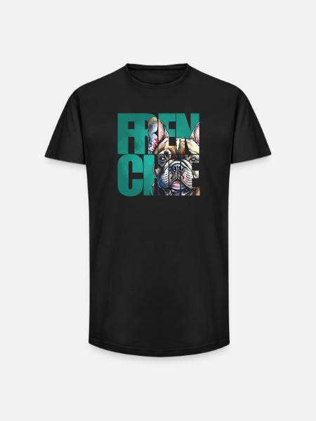 French Bulldog Portrait - Long Fit Men's T-Shirt - black