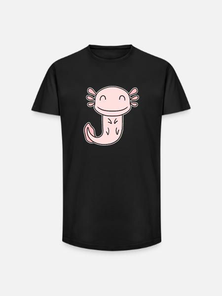 Axolotl Motif Enfants Mignon - T-shirt coupe longue homme - noir