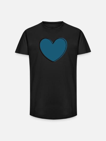 blue heart gift - Long Fit Men's T-Shirt - black