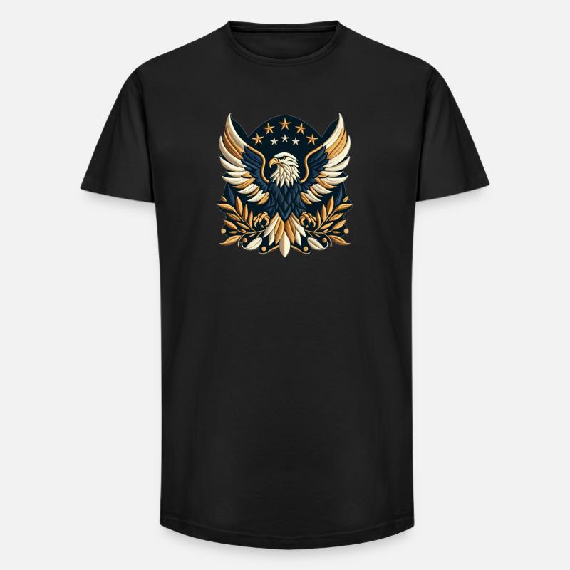 Sternengesprenkelter Banner-Adler - Long Fit Männer T-Shirt - Schwarz