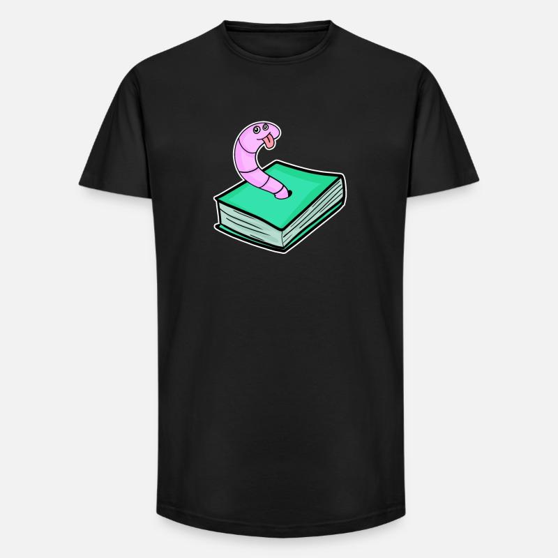 Book Worm - Long Fit Men's T-Shirt - black