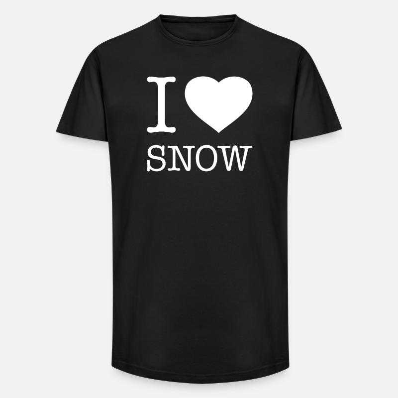 I LOVE SNOW - Long Fit Männer T-Shirt - Schwarz