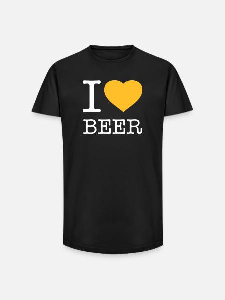 I LOVE BEER Bier - Long Fit Men's T-Shirt - black