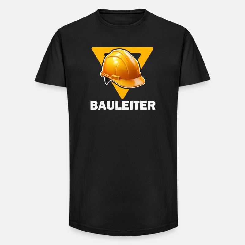 Baustellenleiter Bauhelm - Long Fit Männer T-Shirt - Schwarz