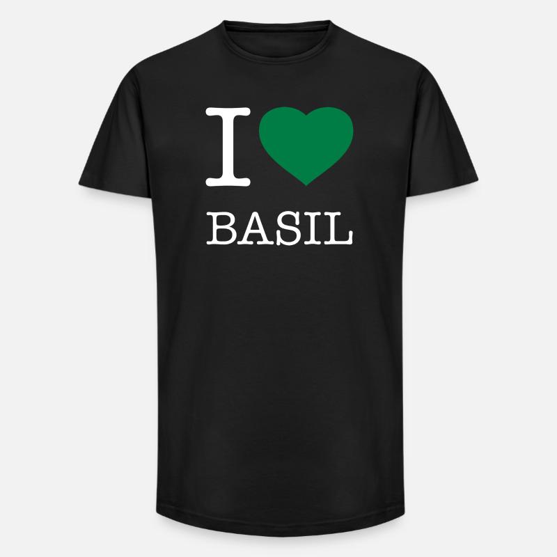 I LOVE BASIL Basilikum - Long Fit Men's T-Shirt - black