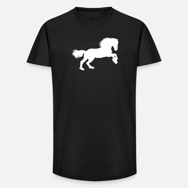 Pferde-Power - Long Fit Männer T-Shirt - Schwarz