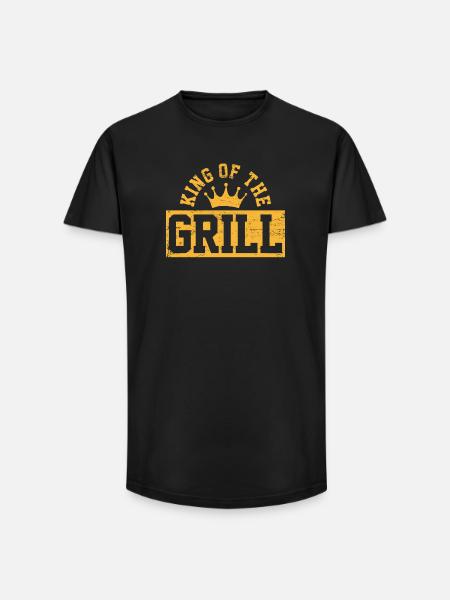 Grillen BBQ - Long Fit Männer T-Shirt - Schwarz