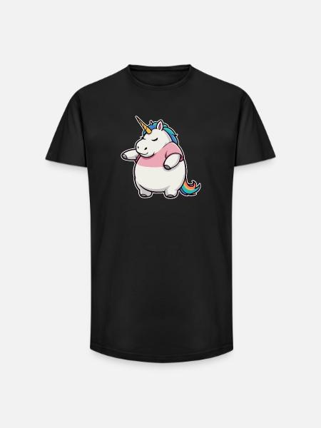 Funny Unicorn - Long Fit Men's T-Shirt - black