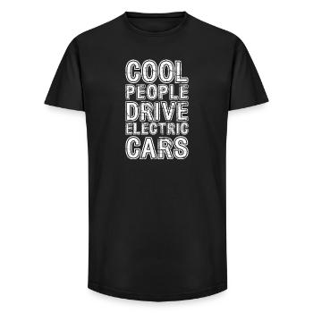Cool People Drive Electric Cars Electric Car - Long Fit Men's T-Shirt - black - Front - AI Model Male 185 light (185cm)