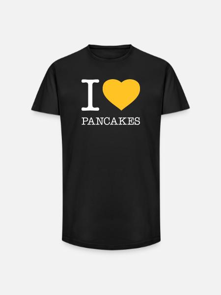 I LOVE PANCAKES - Long Fit Men's T-Shirt - black