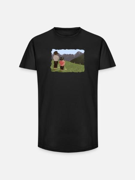 Biesler mit Aussicht - Long Fit Männer T-Shirt - Schwarz