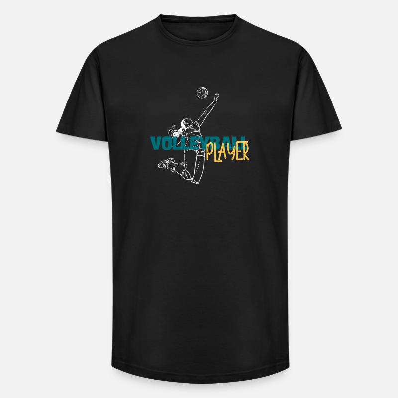Volley Dive: Dynamic Player Duo - Long Fit Men's T-Shirt - black